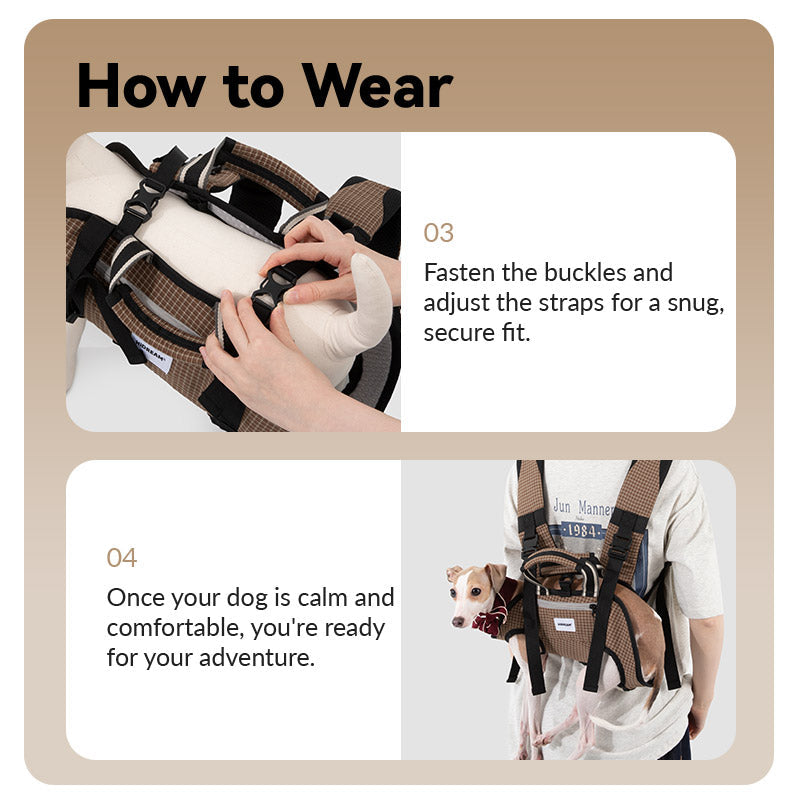 Dog Carrier Backpack for Cool, Comfortable Walks, Travel and Hiking with Four-Leg-Out Airflow