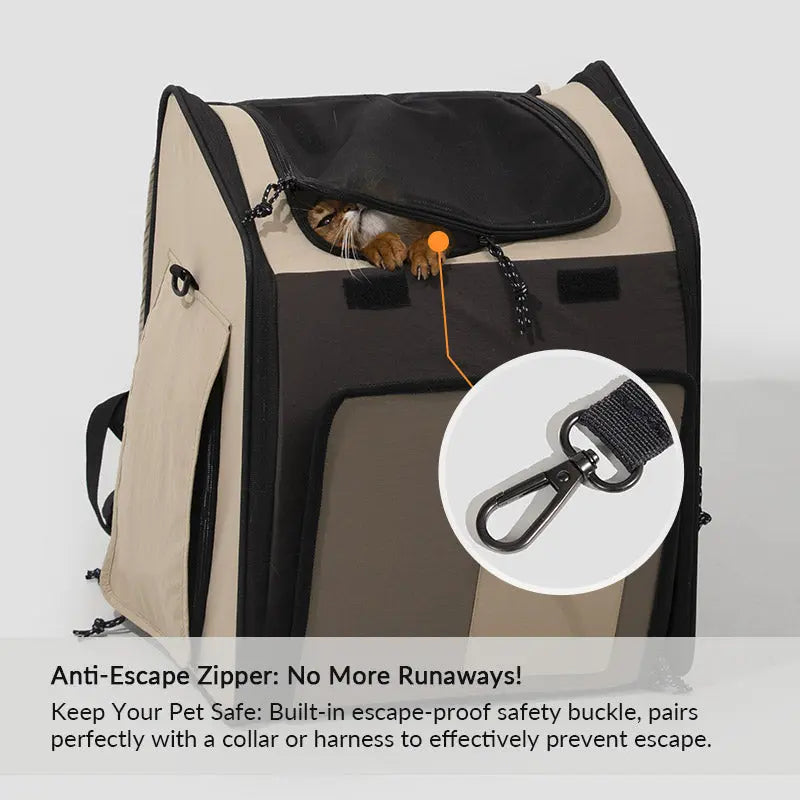 Pet Travel Backpack Tent for Cats and Small Dogs, Expandable 360° Ventilated Carrier for Car Trips, Camping and Home