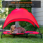 Elevated Cooling Dog Cot, 48-Inch Outdoor Bed with Removable Canopy and Carry Bag for Dogs up to 100 lb source image 2
