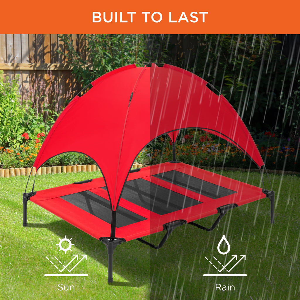 Elevated Cooling Dog Cot, 48-Inch Outdoor Bed with Removable Canopy and Carry Bag for Dogs up to 100 lb source image 5
