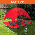 Elevated Cooling Dog Cot, 48-Inch Outdoor Bed with Removable Canopy and Carry Bag for Dogs up to 100 lb source image 5