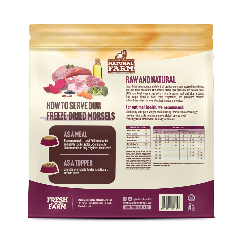 Freeze-Dried Beef and Pork Dog Food Morsels product image 2