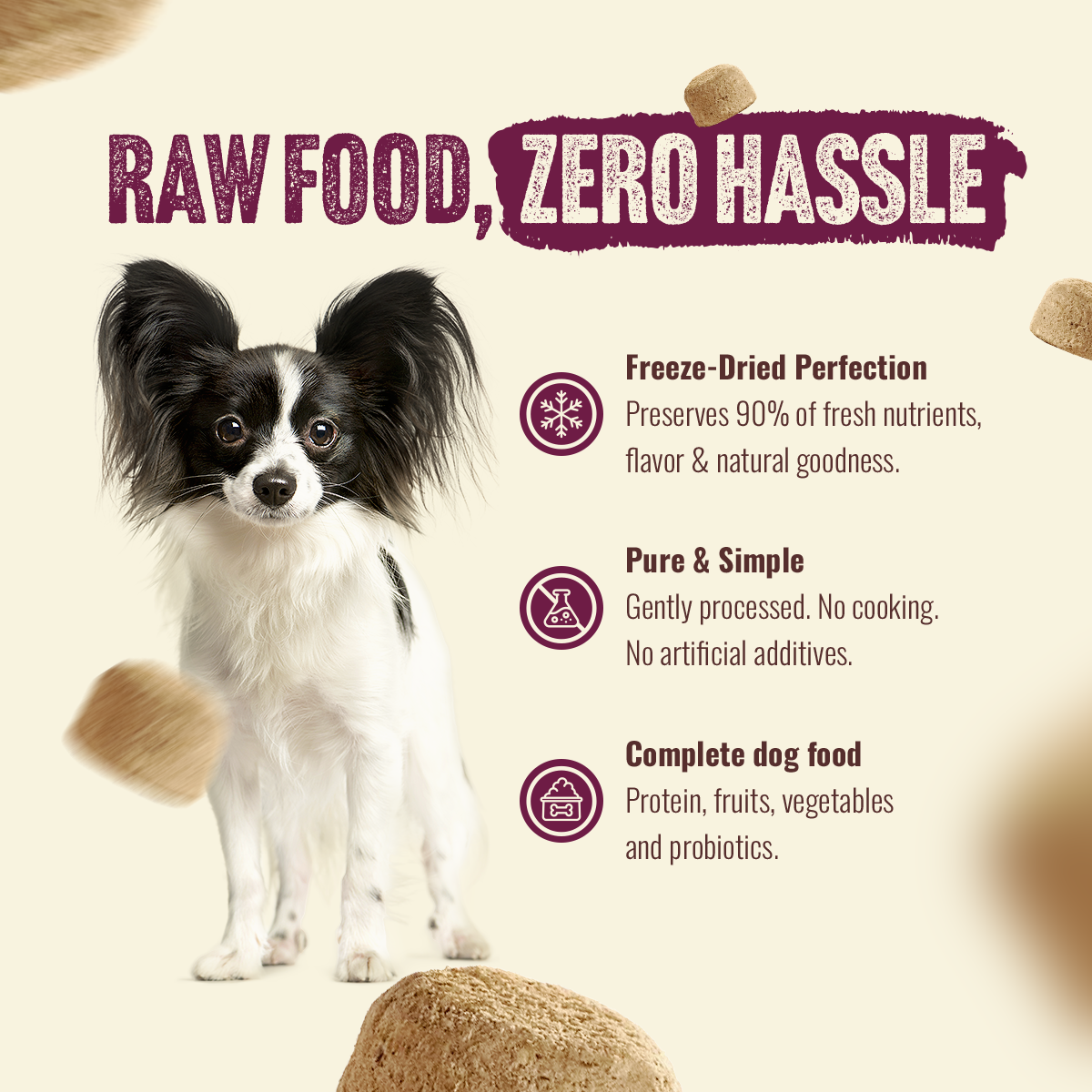 Freeze-Dried Beef and Pork Dog Food Morsels product image 5