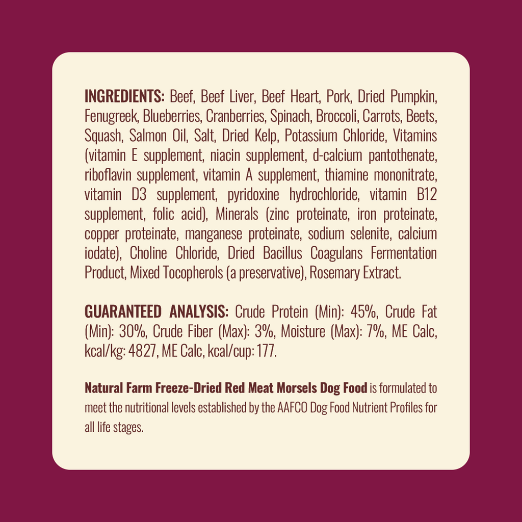 Freeze-Dried Beef and Pork Dog Food Morsels product image 9