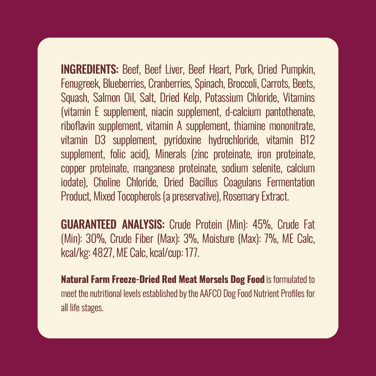 Freeze-Dried Beef and Pork Dog Food Morsels product image 9