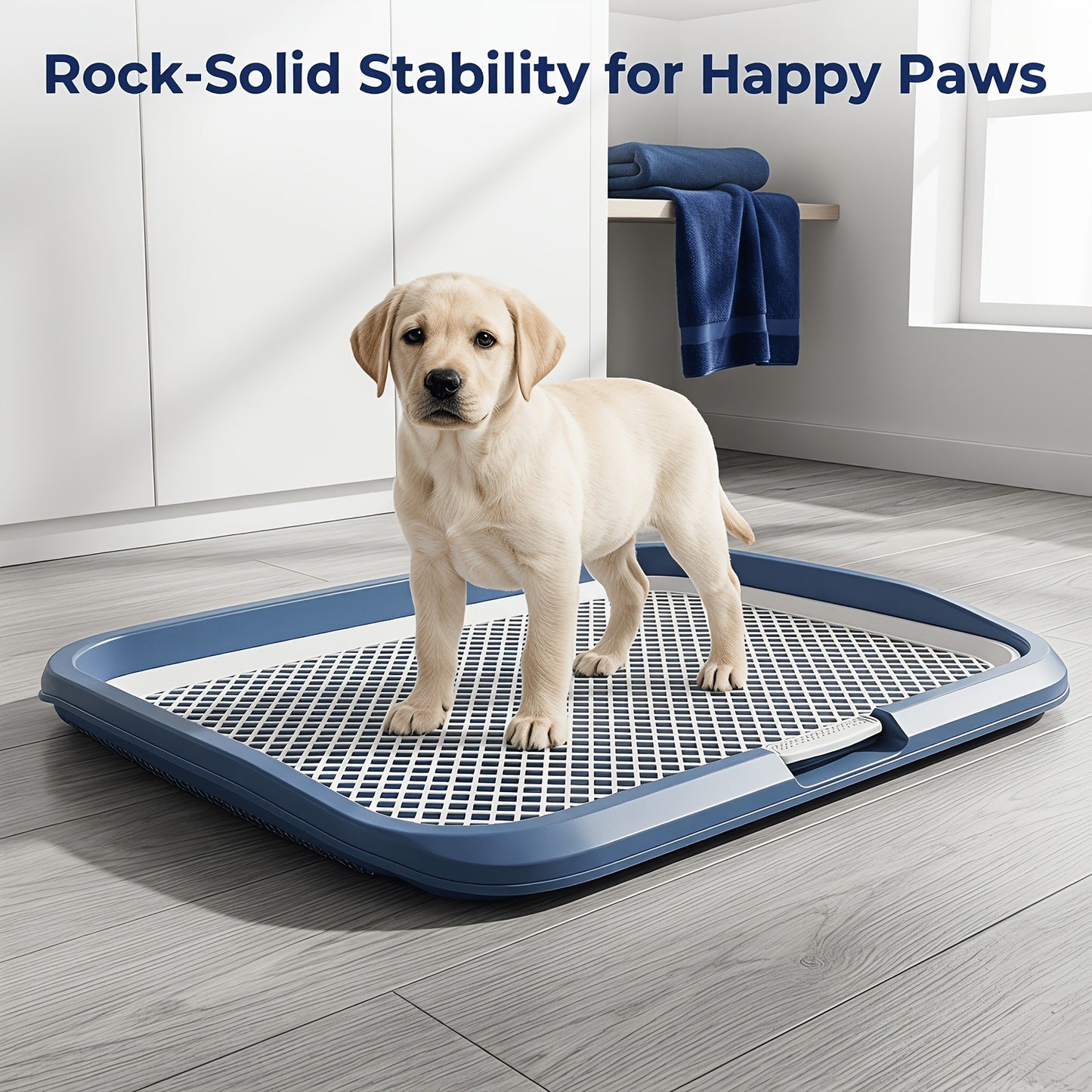 Indoor Dog Potty Tray with Removable Grating - Leak-Proof Puppy Training Toilet, Washable Pee Pad Holder for Apartments, Easy Clean Dog Bathroom, 7 Colors, Small & Large Sizes
