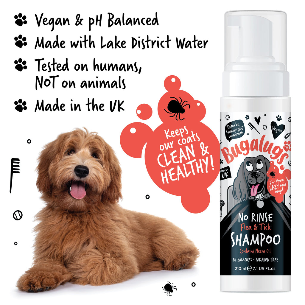 No-Rinse Flea and Tick Dog Shampoo with Neem Oil, Waterless Coat Care for Quick Between-Bath Grooming source image 2