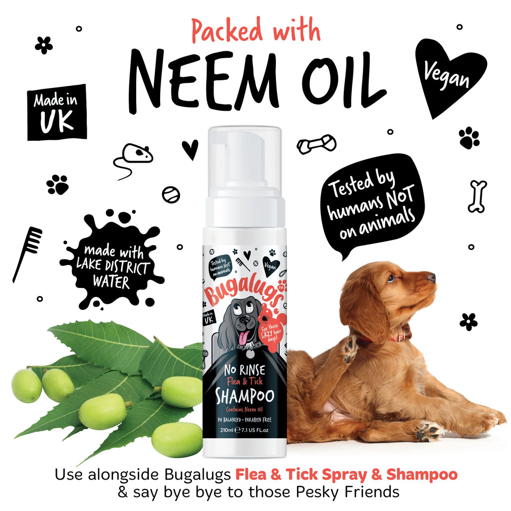 No-Rinse Flea and Tick Dog Shampoo with Neem Oil, Waterless Coat Care for Quick Between-Bath Grooming source image 4
