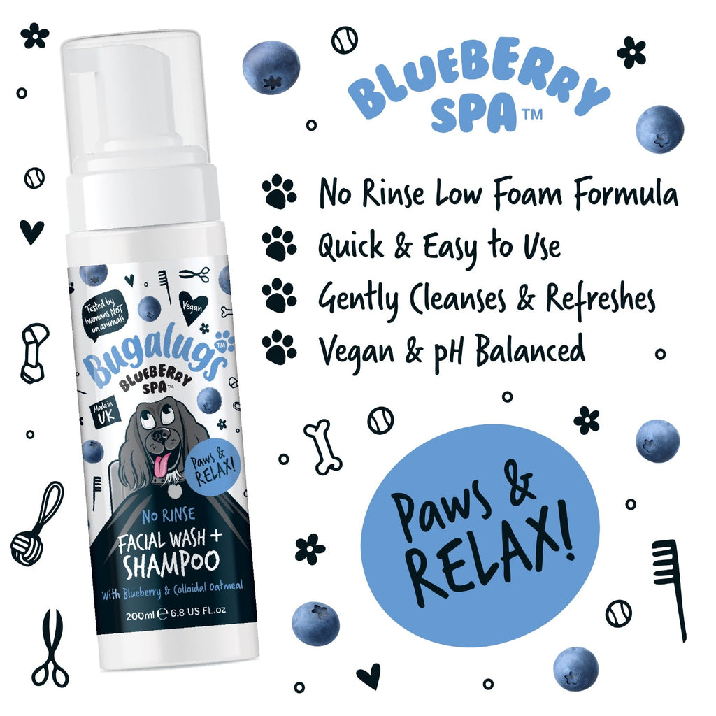No-Rinse Dog Facial Wash and Shampoo with Blueberry and Colloidal Oatmeal for Waterless Coat Refreshing source image 6