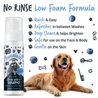 No-Rinse Dog Facial Wash and Shampoo with Blueberry and Colloidal Oatmeal for Waterless Coat Refreshing source image 9