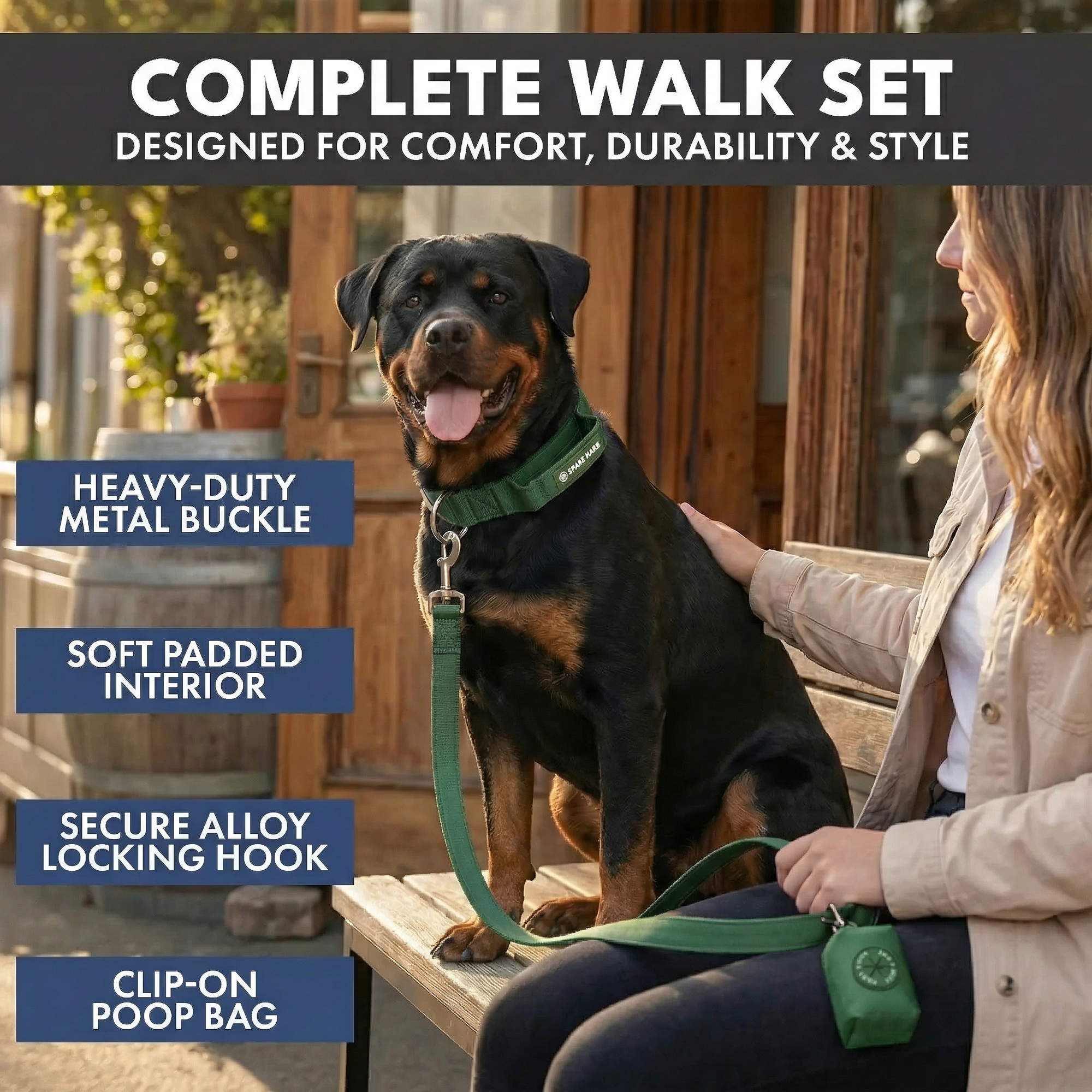Padded Dog Collar and Leash Set product image 4