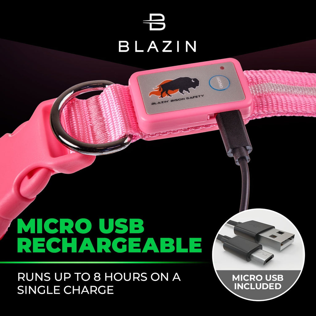 Pink LED Dog Collar #color_pink