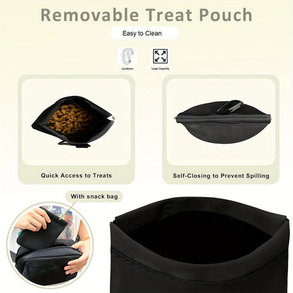 Dog Treat Pouch for Training - Waist Belt Bag with Poop Bag Dispenser, Detachable Treat Bag & Carabiner - Dog Walking Bag for Puppy Training Rewards, Fits Phone, Keys & Water Bottle