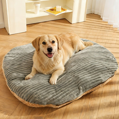 Furry Round Pet Bed for Dogs & Cats - Soft Warm Washable Dog Bed with Anti-Slip Base, Foldable Breathable Plush Cat Bed Mattress for Small Medium Large Pets, Indoor Dog Cage Pad, Sizes M-XXL