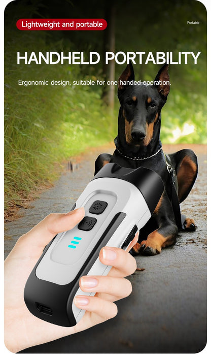 Ultrasonic Dog Bark Control Device with LED Flashlight - Adjustable Anti-Barking Trainer, Portable Indoor Outdoor Dog Behavior Corrector