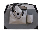 DogGoods foldable crate with a built-in back pocket for storage, a bottle holder, and a compact carrying case for easy transport.