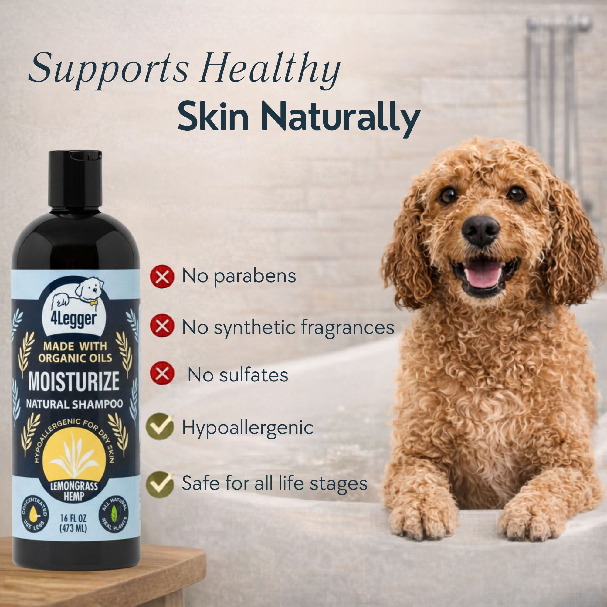 Organic Lemongrass and Hemp Dog Shampoo product image 7