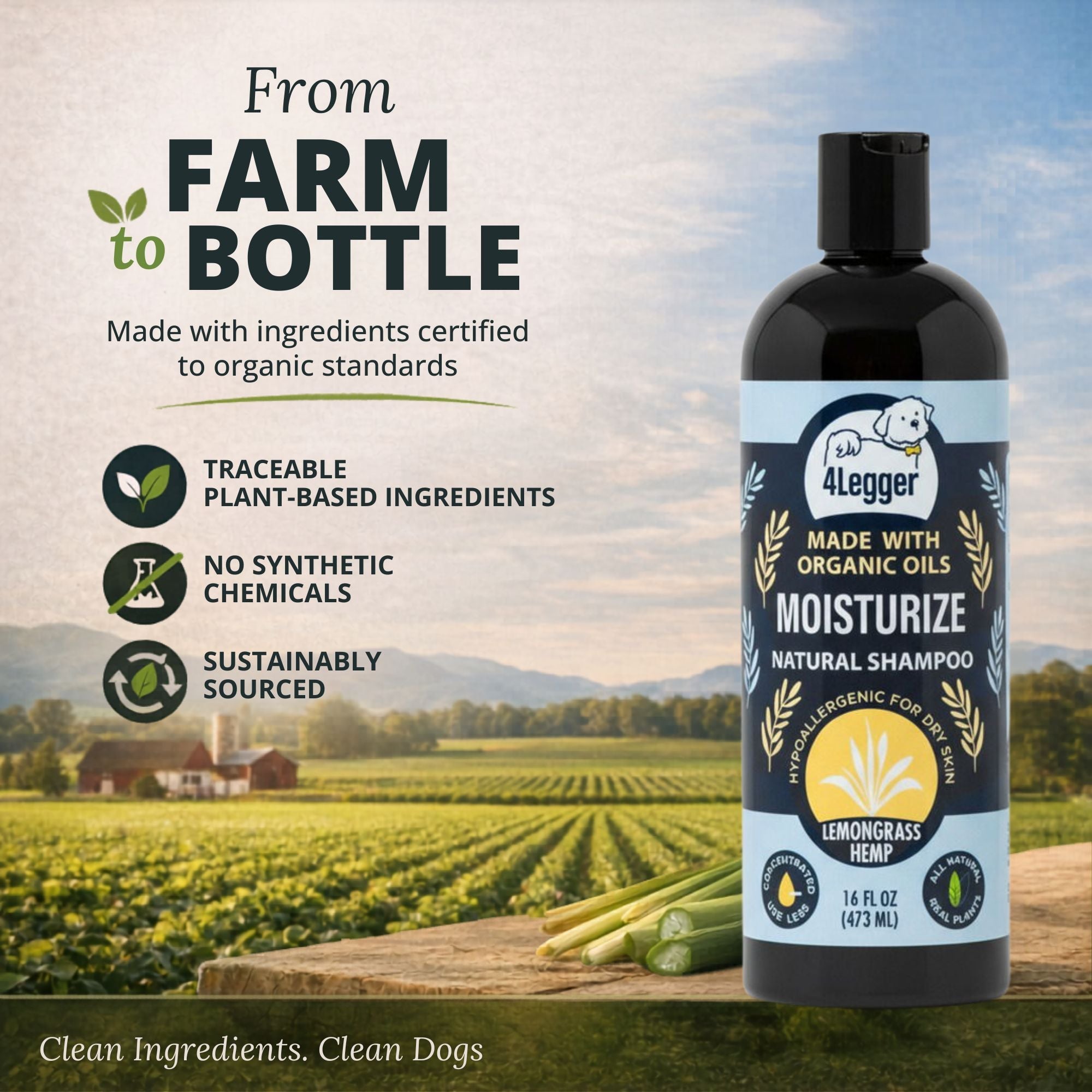 Organic Lemongrass and Hemp Dog Shampoo product image 10