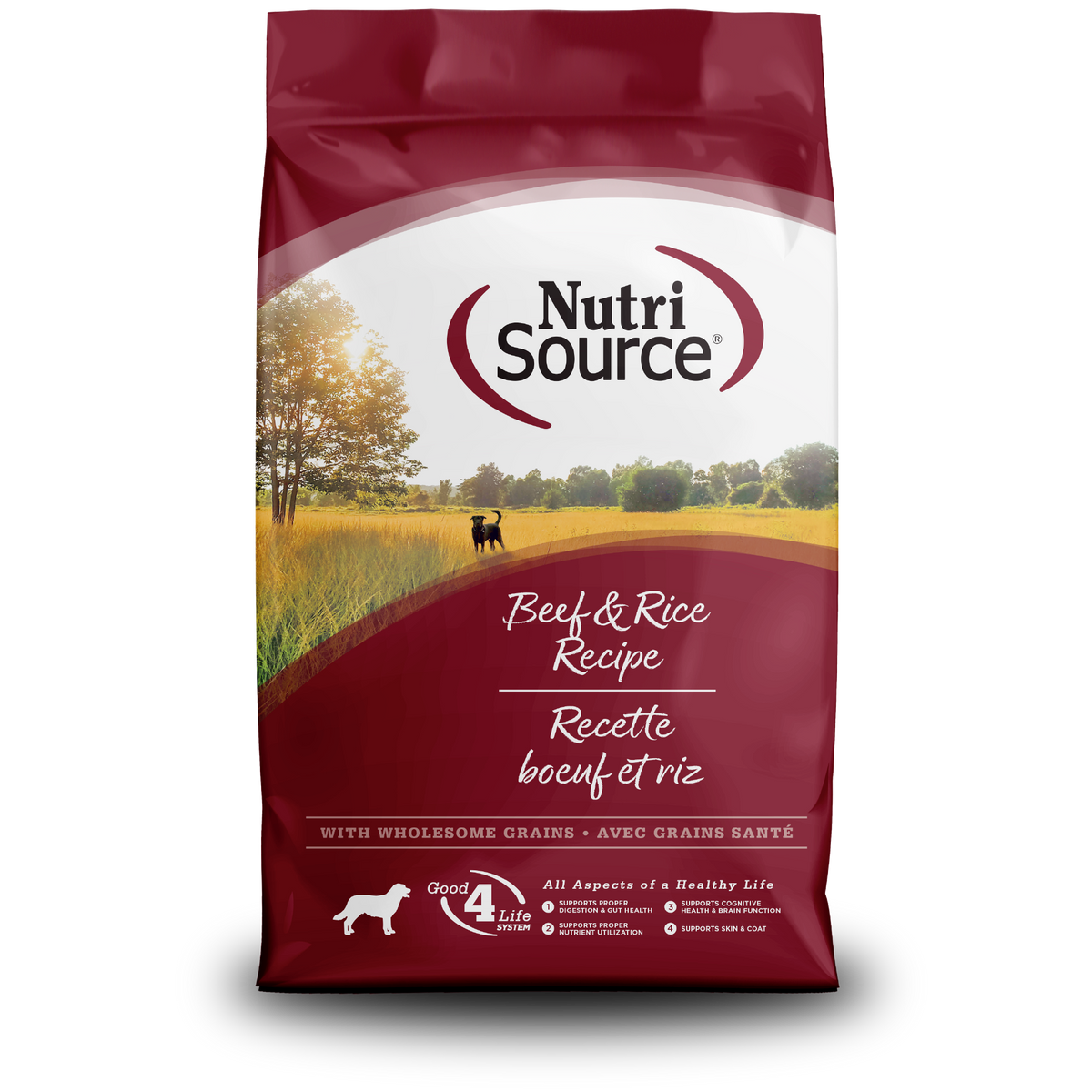 NutriSource Beef & Rice Recipe - bag front