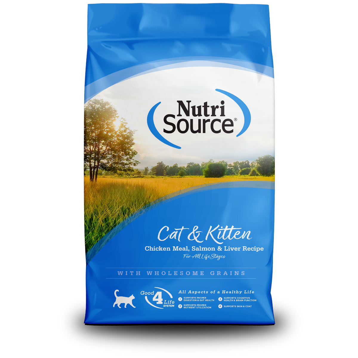 NutriSource Cat & Kitten Chicken Meal, Salmon & Liver Recipe - bag front