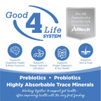 Advertisement for Good 4 Life System with icons and text about health benefits.