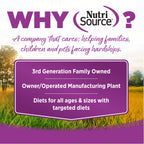 WHY NutriSource? - As a third generation family owned pet food company, we take the meaning of family to heart in everything we do.