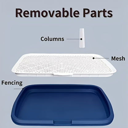 Indoor Dog Potty Tray with Removable Grating - Leak-Proof Puppy Training Toilet, Washable Pee Pad Holder for Apartments, Easy Clean Dog Bathroom, 7 Colors, Small & Large Sizes