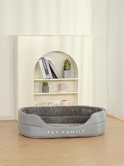 Furry Round Pet Bed for Dogs & Cats - Soft Warm Washable Dog Bed with Anti-Slip Base, Foldable Breathable Plush Cat Bed Mattress for Small Medium Large Pets, Indoor Dog Cage Pad, Sizes M-XXL