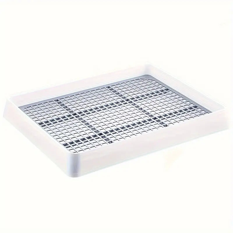 Rabbit Litter Box Large Corner Pet Toilet with Odor Control | Sturdy Easy-Clean Plastic Urine Tray for Rabbits Guinea Pigs & Small Animals | Indoor Cage Accessory | Grey White Small Animal Potty Trainer