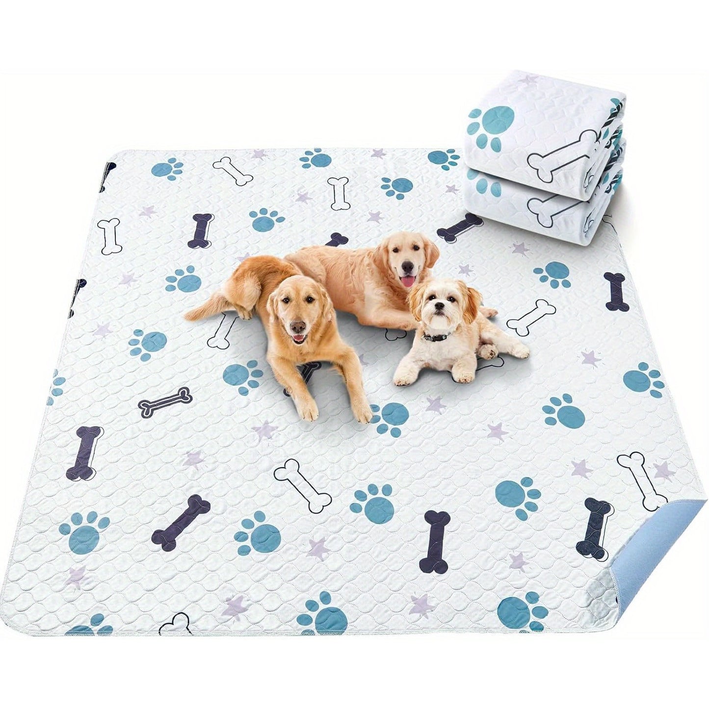 Washable Dog Pee Pads Reusable 4-Layer Absorbent Training Pad - Machine Washable Puppy Pads with Anti-Slip Bottom, Leakproof TPU Coating, Multi-Size for Puppies & Adult Dogs, Whelping & Travel