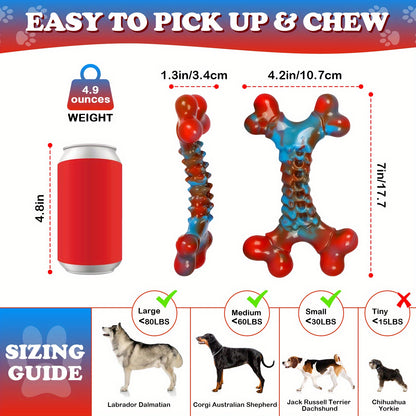 Indestructible Nylon Dog Chew Toy for Aggressive Chewers - Tough Durable Dog Teething Toys for Large Breed Dogs, Keeps Dogs Busy, Sturdy Chew Stick Bone Toy in Red, 1pc 2pcs 4pcs Value Pack