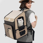 Pet Travel Backpack Tent for Cats and Small Dogs, Expandable 360° Ventilated Carrier for Car Trips, Camping and Home