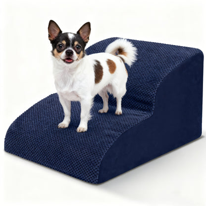 Dog Stairs for High Beds & Sofa - Extra Wide Foam Pet Steps with Non-Slip Bottom, Soft Cushioned Dog Ramp for Couch, Ideal for Small Dogs, Senior & Injured Pets, 2/3/4 Steps, 6 Colors