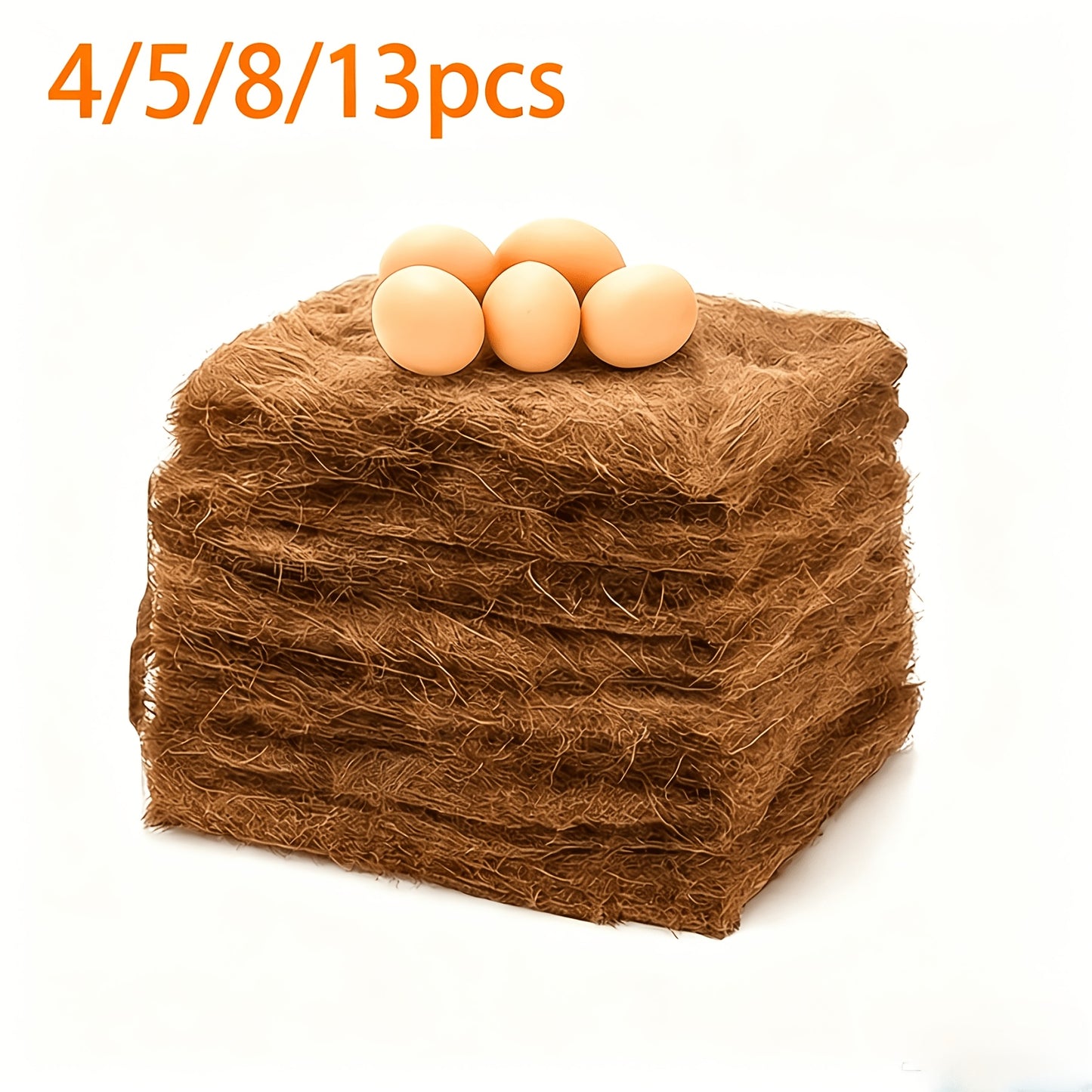 Chicken Coop Nesting Box Pads 12x12" – Natural Egg-Laying Bedding Material for Hen House, Reusable Nest Box Liner for Most Chicken Coops & Bird Nests, 4/5/8/13pcs Sets
