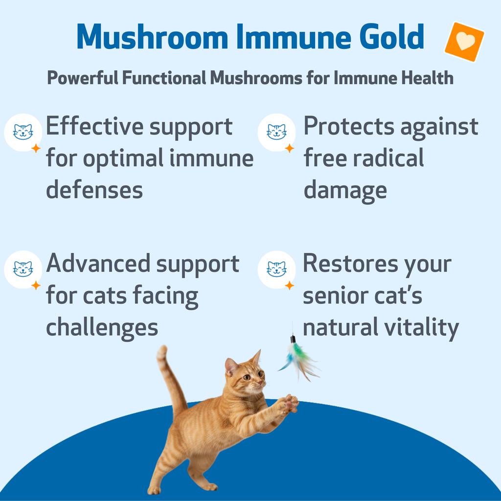 Cat Immune Supplement for Daily Immune and Antioxidant Support, Mushroom Blend for Healthy Vitality