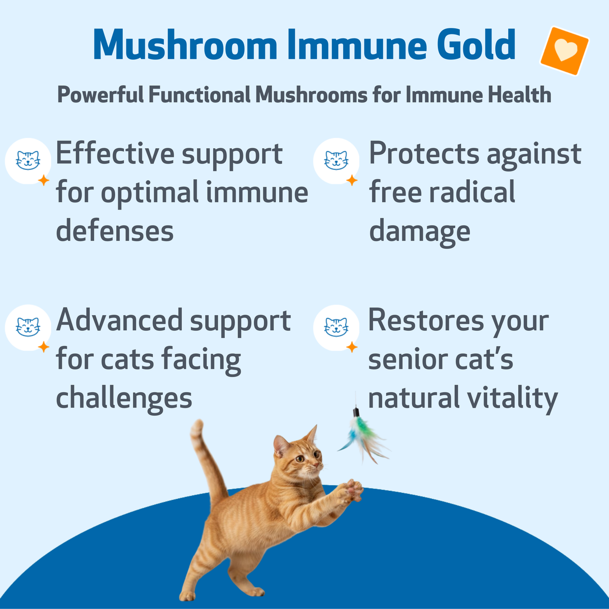 Cat Immune Supplement for Daily Immune and Antioxidant Support, Mushroom Blend for Healthy Vitality