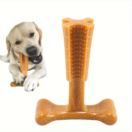 Dog Dental Chew Toy T-Shape with Textured Ridges & Ergonomic Grip – Non-Splintering Durable Chew Toy for Aggressive Chewers, Teething Puppies & Adult Dogs, Promotes Oral Health & Clean Teeth