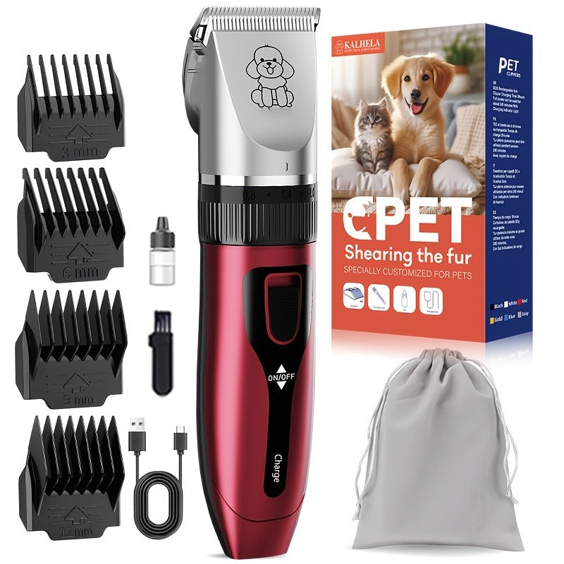 Pet Hair Clipper Cordless Adjustable Comb - Silent Low Noise Rechargeable Electric Dog Cat Grooming Scissors Set, Multiple Style Options, USB Charging Wireless Pet Trimmer for Dogs Cats