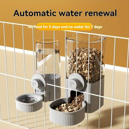 Hanging Cage Pet Water Dispenser & Automatic Feeder – No-Drip Gravity Feed Bowl for Rabbits, Guinea Pigs, Hamsters & Small Animals | Cage-Mount Design, Easy Refill