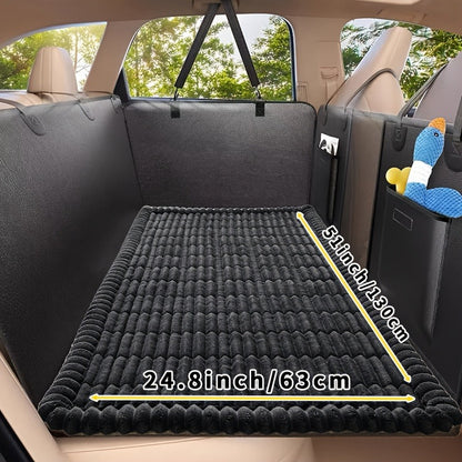 Dog Car Mat Nonslip Pet Seat Cushion with Rear Extension Pad, Heavy-Duty Anti-Scratch Waterproof Floor Liner for SUVs Sedans Trucks, Fits All Dog Sizes Small Medium Large, Durable Polyester Travel Protector