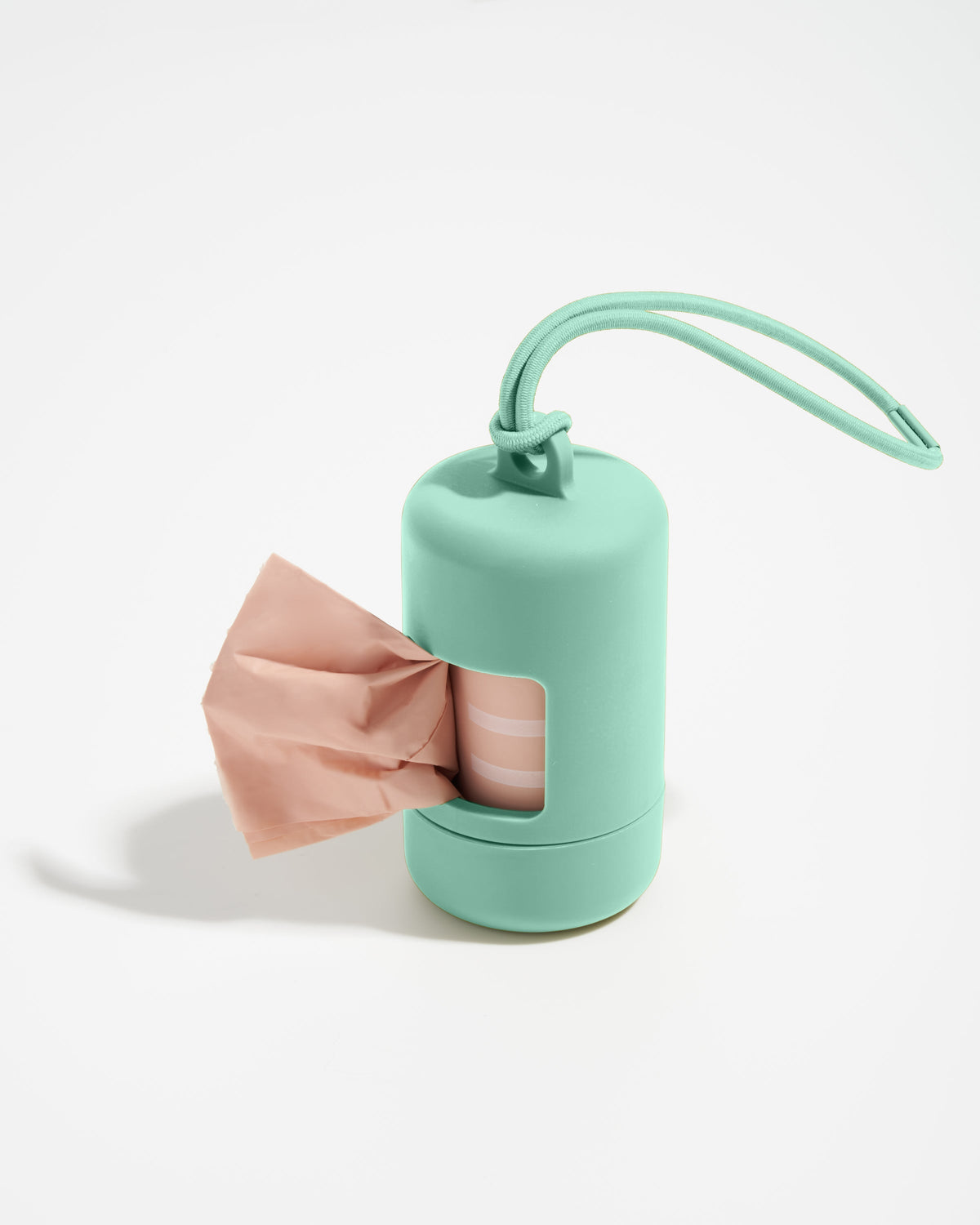 Leash-Attached Dog Waste Bag Dispenser Seafoam