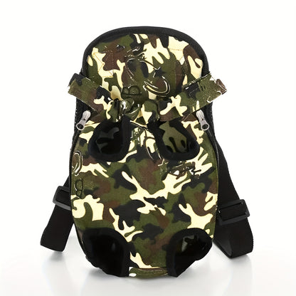 Dog Front Chest Carrier Backpack | Pet Carrying Bag for Small Dogs & Cats, Hands-Free Travel Hiking Cycling Outdoor Bag with Adjustable Straps, Breathable Mesh, Multi-Color & Multi-Size Options