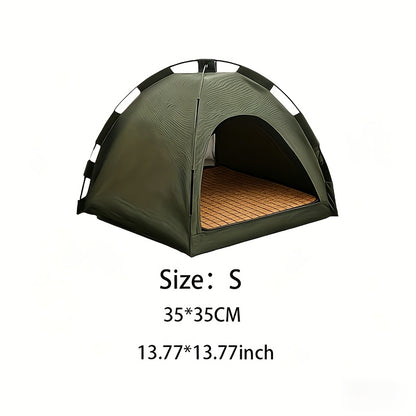 Portable Pet Tent Sleeping Nest for Cats & Dogs - Soft Cozy Foldable Pet House for Indoor Outdoor Camping Travel, Easy Assembly Solid Color Design, Ideal Pet Gift for Cats Dogs, Fern Green