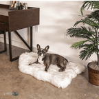 French Bulldog on White Curve Orthopedic Pet Bed Rug