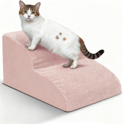 Dog Stairs for High Beds & Sofa - Extra Wide Foam Pet Steps with Non-Slip Bottom, Soft Cushioned Dog Ramp for Couch, Ideal for Small Dogs, Senior & Injured Pets, 2/3/4 Steps, 6 Colors