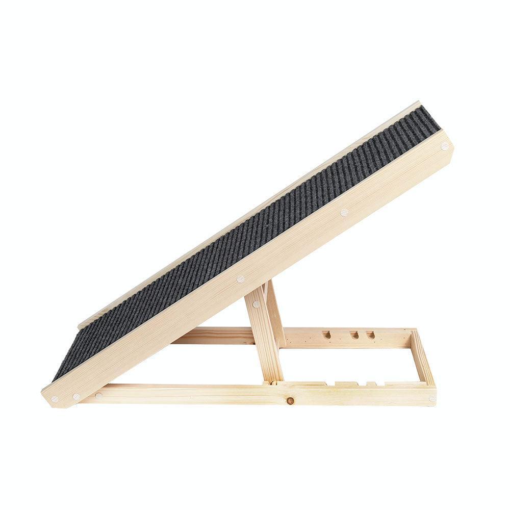 Adjustable Wooden Dog Ramp Natural