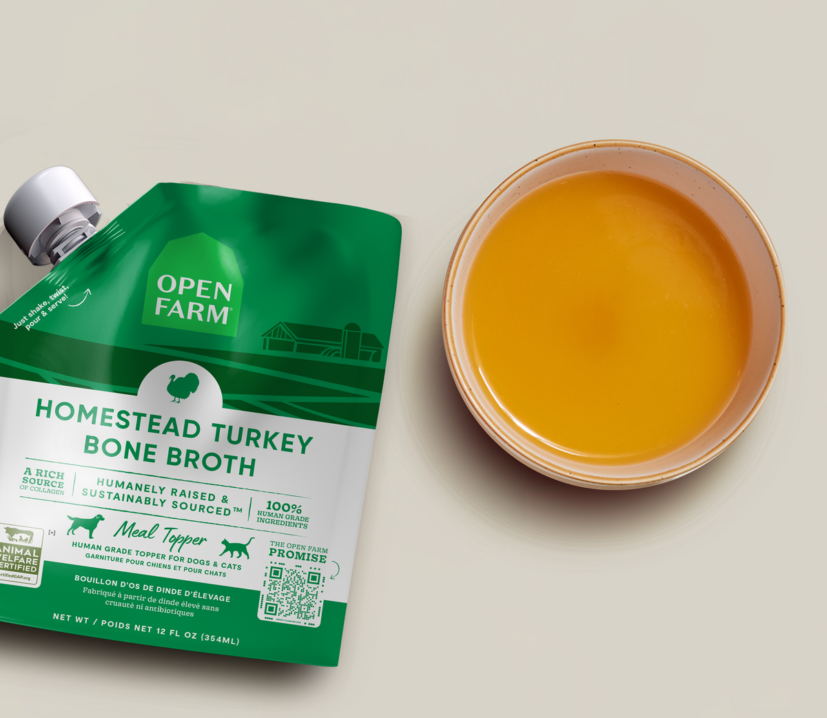 Turkey Bone Broth Food Topper for Dogs, 12 fl oz