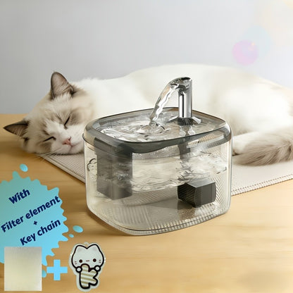 Pet Water Fountain Automatic 4-Stage Filtration – Ultra-Quiet USB Powered Circulating Fresh Water Dispenser with Visible Water Level Window, No Battery Needed, for Cats & Dogs | Home & Travel