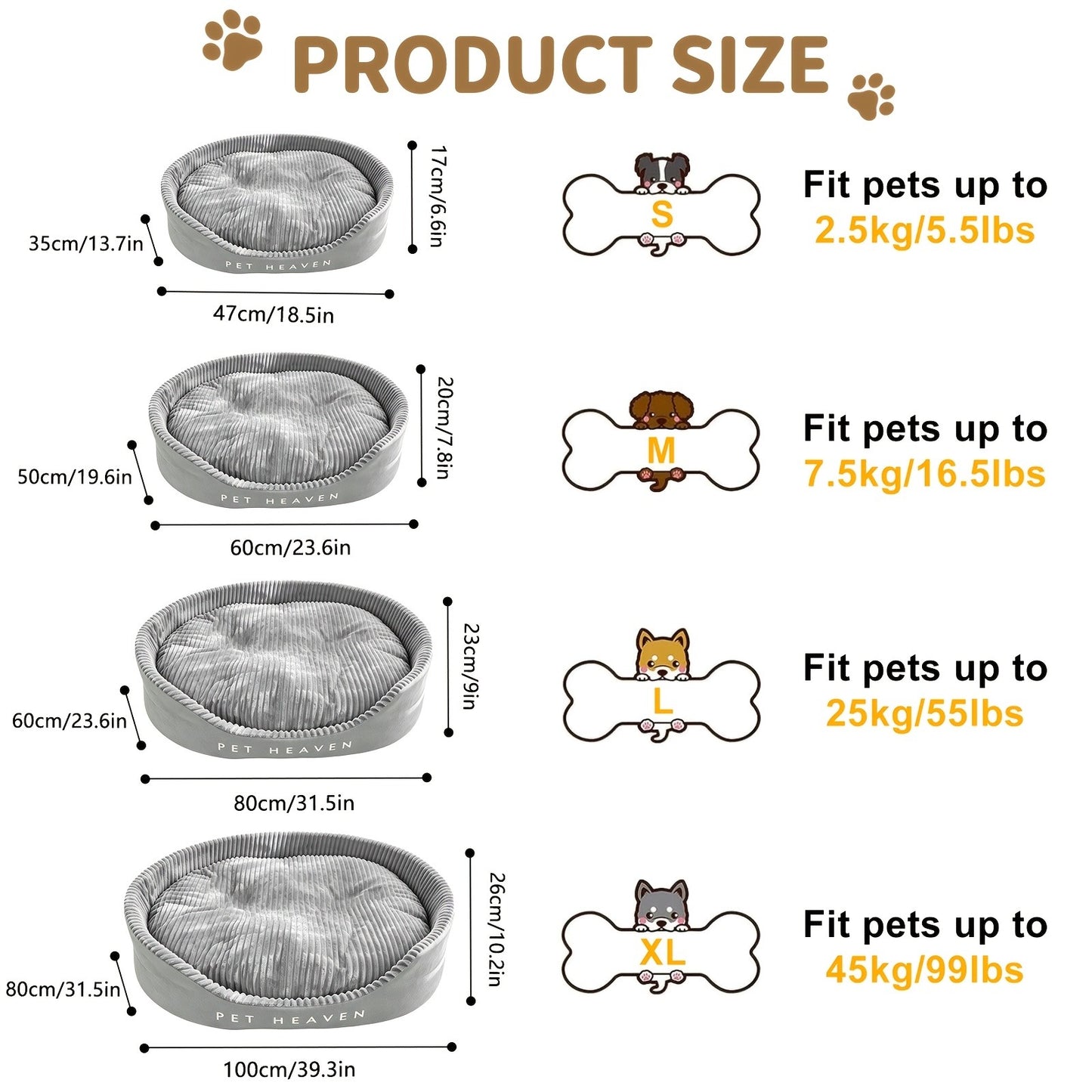 Furry Round Pet Bed for Dogs & Cats - Soft Warm Washable Dog Bed with Anti-Slip Base, Foldable Breathable Plush Cat Bed Mattress for Small Medium Large Pets, Indoor Dog Cage Pad, Sizes M-XXL