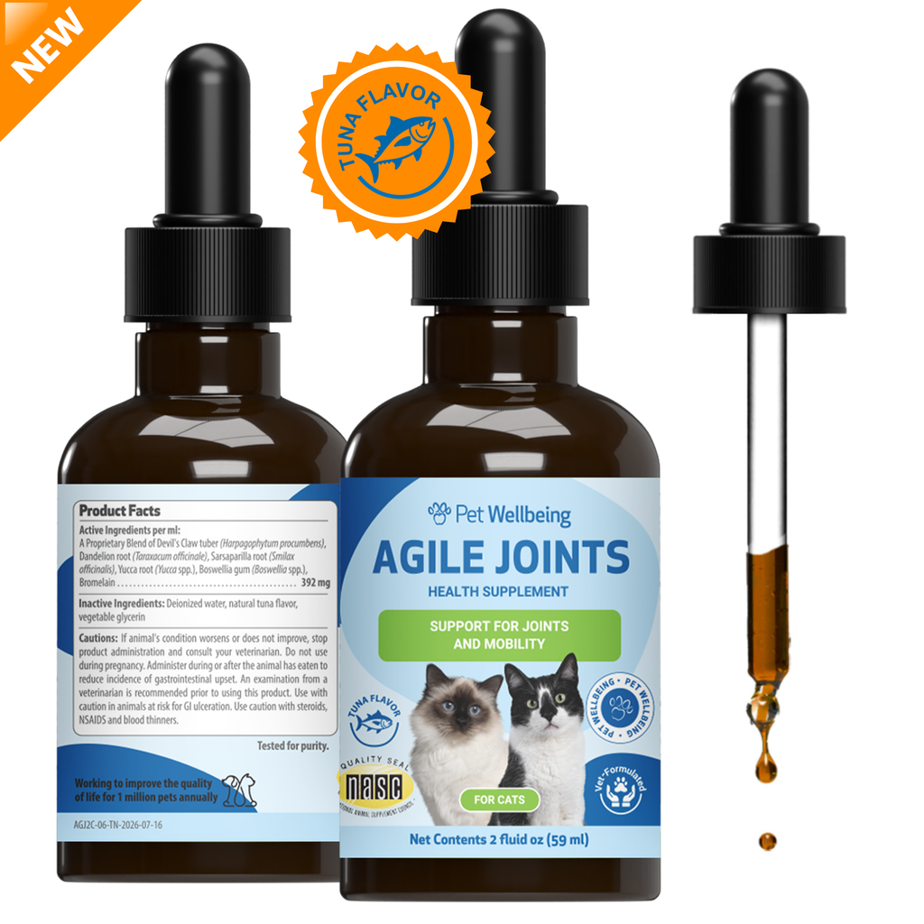 Cat Joint Supplement for Everyday Mobility: Liquid Herbal Support for Cats of All Ages, Bacon Flavor